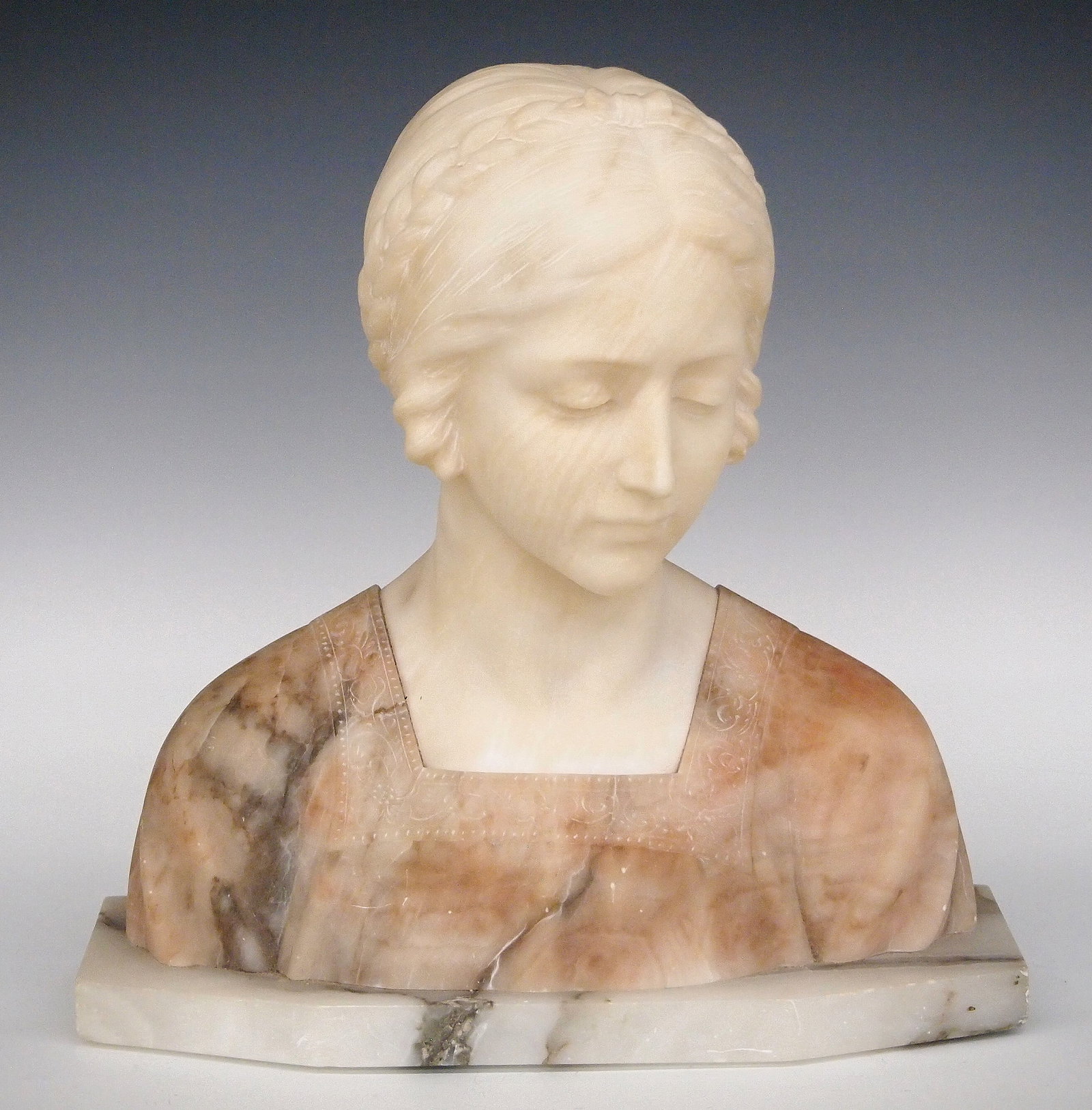 Italian Alabaster & Marble Bust (1 of 4)