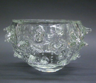 Leon Applebaum Crystal Bowl: Leon Applebaum, American, b. 1945. Applebaum was born in Toledo, Ohio and Received his MA from Peabody College at Vanderbilt University, later studied at the Orrefor's Glass School in Sweden for a yea