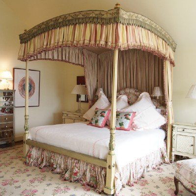Pamela upholstered canopy bed deals