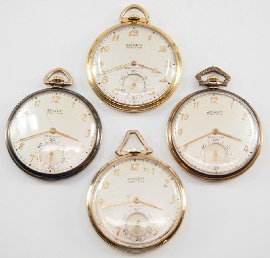 4 Gruen pocket watches (1 of 10)
