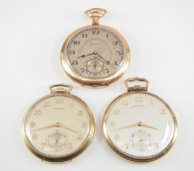 3 Hamilton 900 series pocket watches (1 of 3)
