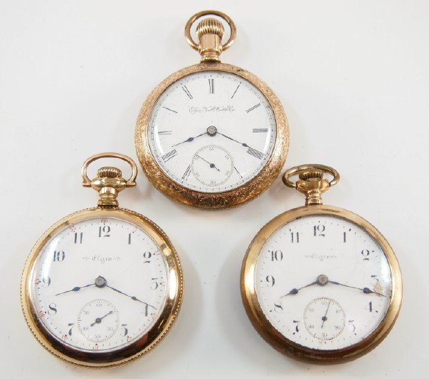 3 Elgin pocket watches (1 of 2)