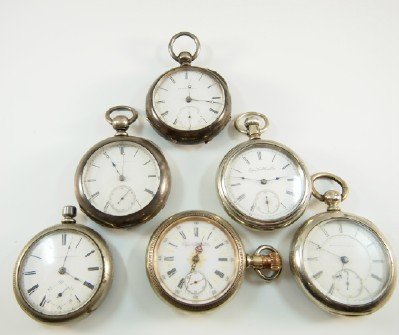 6 Elgin/National pocket watches (1 of 2)