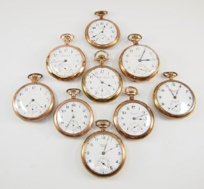 9 American pocket watches (1 of 2)