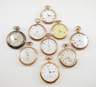 9 American pocket watches (1 of 2)