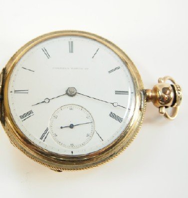 Cornell Watch Co. "John Evans": Cornell Watch Co. "John Evans", 18 size, 15 j, KW, KS, GF, HC, SSD w/Roman numerals. Serial #21791. Some case wear. Winds, sets, and running when cataloged. ESTIMATE $300-500