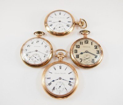 4 Hamilton 17 j pocket watches (1 of 3)