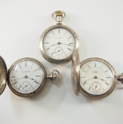 3 Aurora Watch Co. pocket watches (1 of 3)
