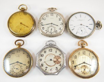 6 Elgin pocket watches (1 of 2)