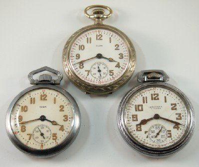 3 Elgin pocket watches (1 of 2)