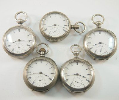 5 AWW Co. "Home Watch Co" pocket watches (1 of 2)