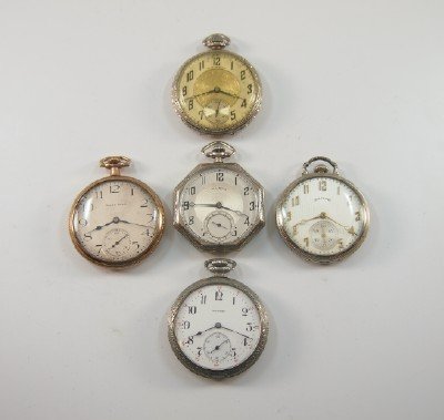 5 American pocket watches (1 of 2)