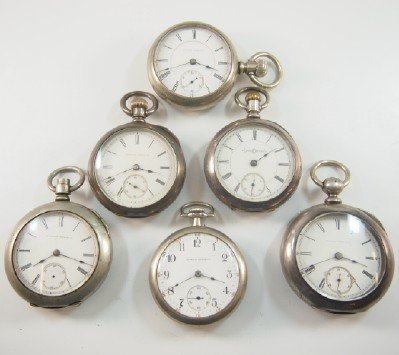 6 Illinois/Elgin pocket watches (1 of 2)