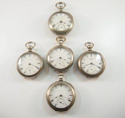5 AWW Co pocket watches (1 of 2)