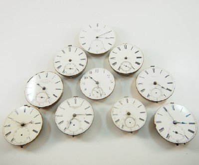 10 pocket watch movements (1 of 2)