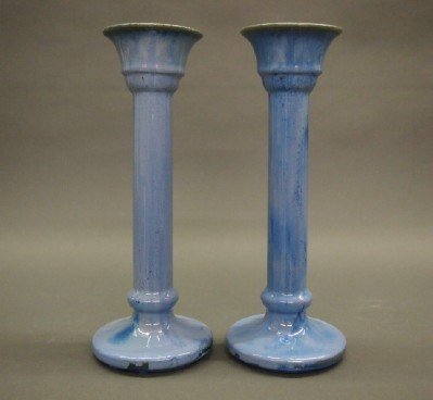 Fulper Pottery Candlesticks (1 of 2)
