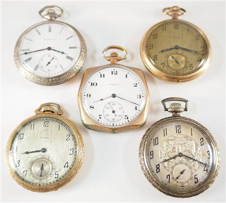 5 Elgin pocket watches (1 of 2)