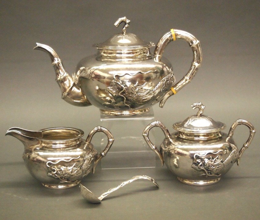 Chinese Export Silver tea set, Hung Chong (1 of 2)