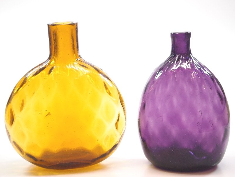 Pattern-molded flasks, two (1 of 6)