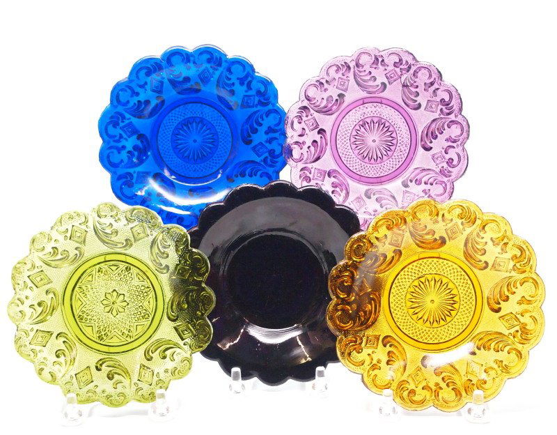 Lacy glass dishes, five (1 of 7)