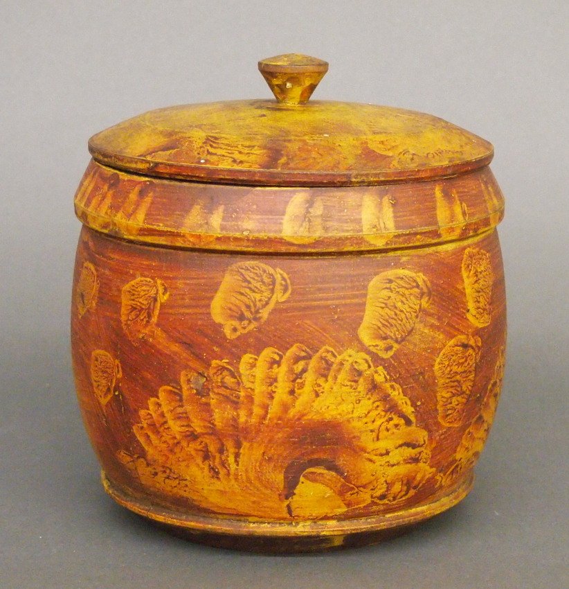 Painted wooden covered box (1 of 3)