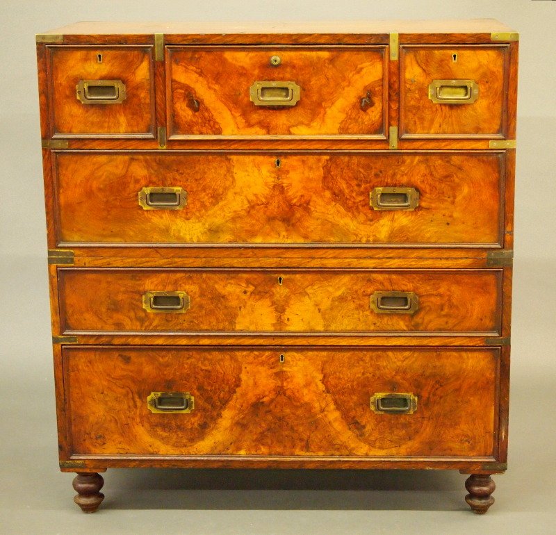 Walnut Campaign chest/desk (1 of 4)