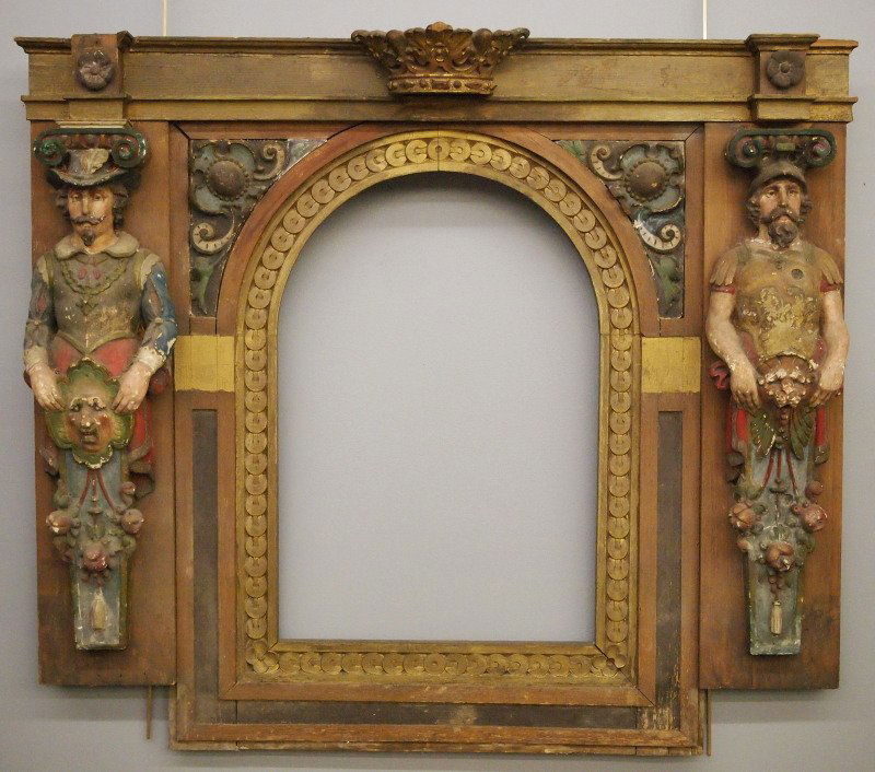 Polychrome figural mirror (1 of 2)