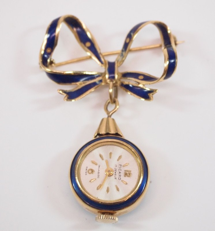 Enamel & 18kt gold pendant watch (1 of 3)