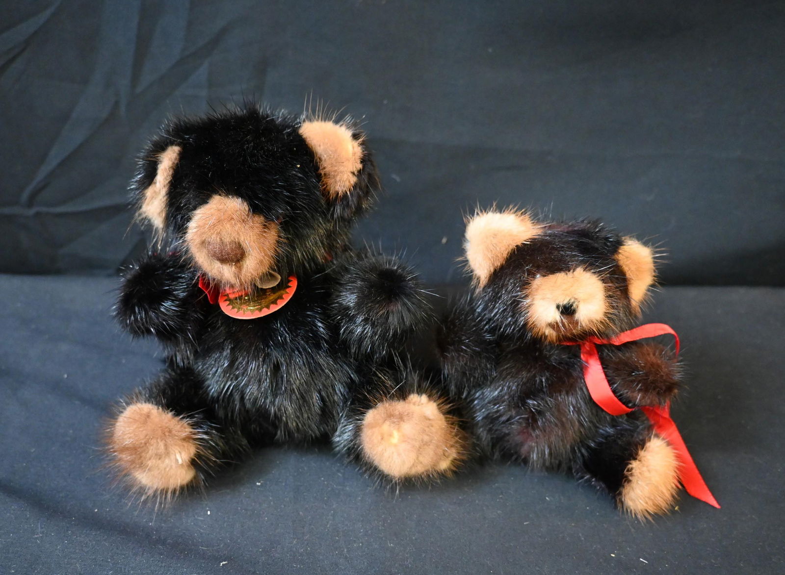 Lot of 2 Vintage “Rare Bear” Mink Teddy Bears – 1980s Collectibles (1 of 3)