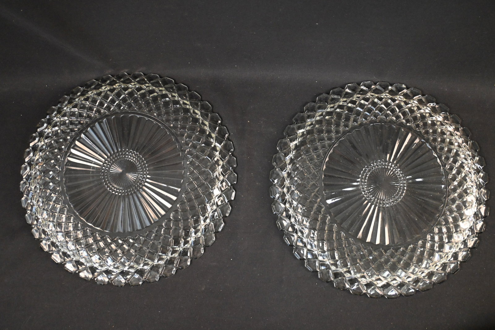 Anchor Hocking Waterford Waffle Pattern Round Glass Platters – Depression-Era Style (1 of 7)