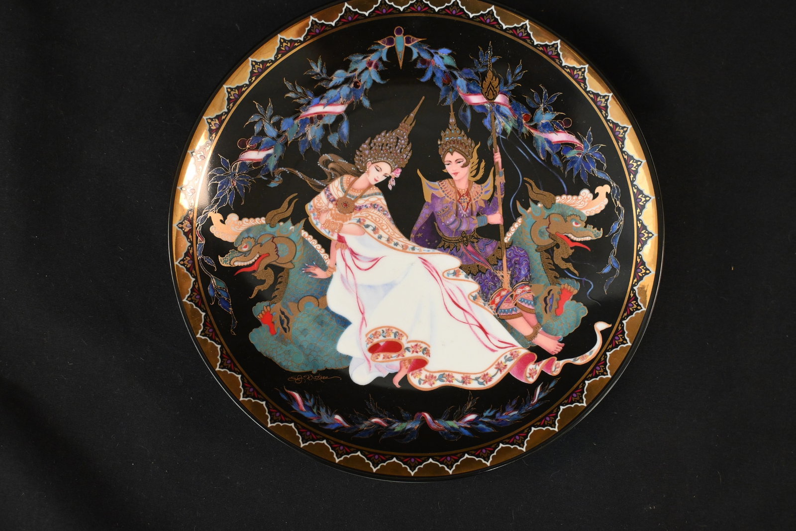 The Coronation Preparations Royal Porcelain Kingdom of Thailand Collector Plate, 22K Gold, Sandra (1 of 5)