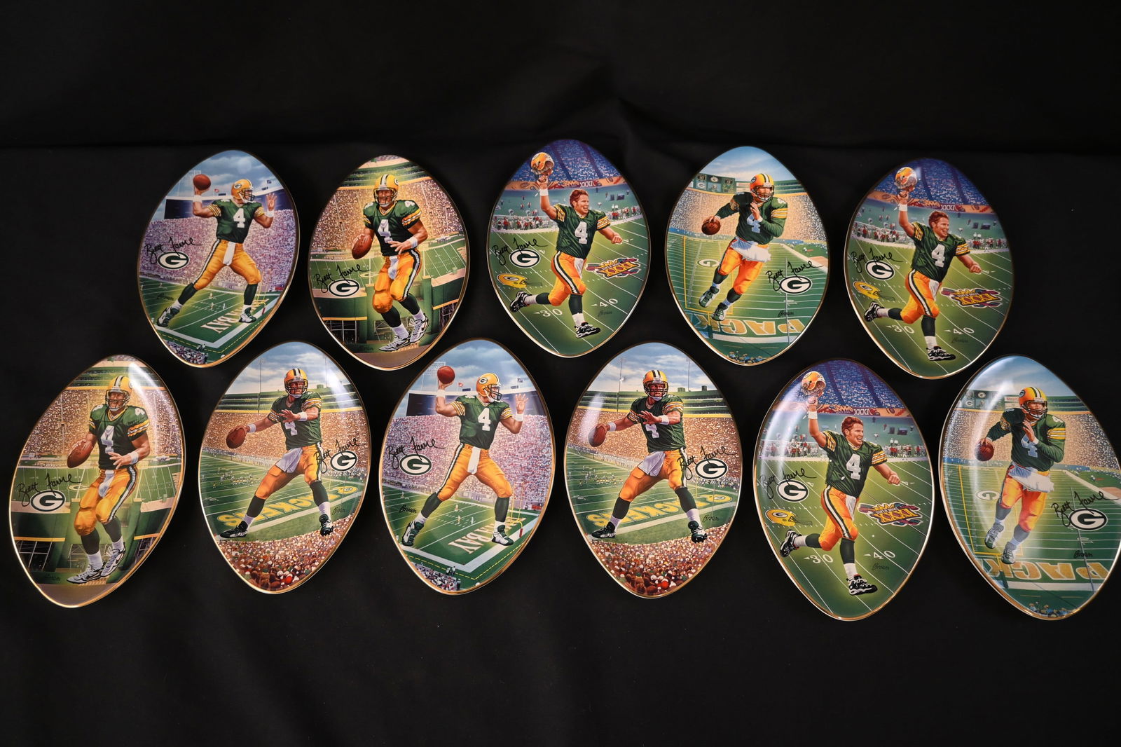 Rare Complete 10-Plate Set: 1997 Bradford Exchange Brett Favre "Leader of the Pack" Collection, (1 of 10)
