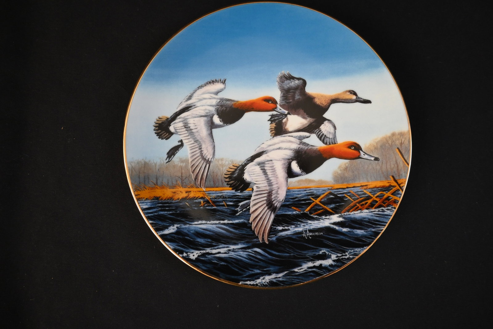 W.S. George 1991 "Redheads" Collector Plate, Arthur D. Anderson, Federal Duck Stam (1 of 7)
