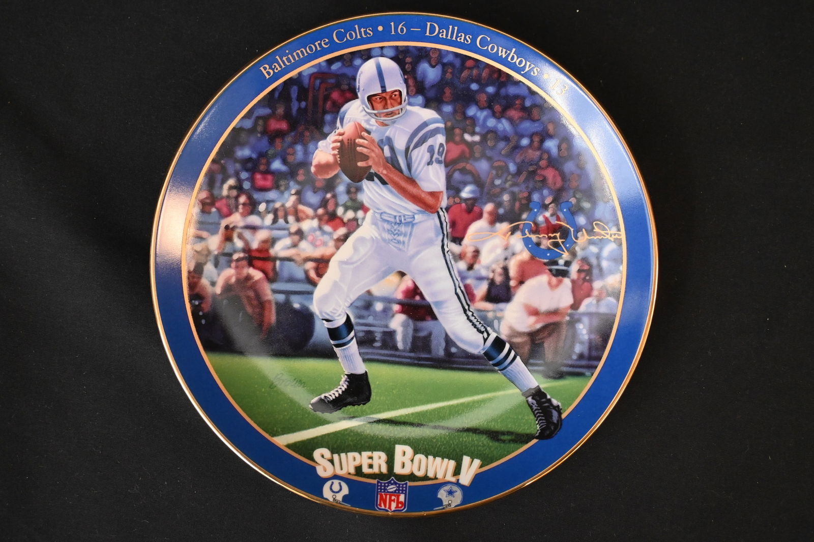 1995 Rick Brown "Johnny Unitas: Champion Colt" NFL Plate (Fourth Issue, Bradford Exchange) (1 of 6)