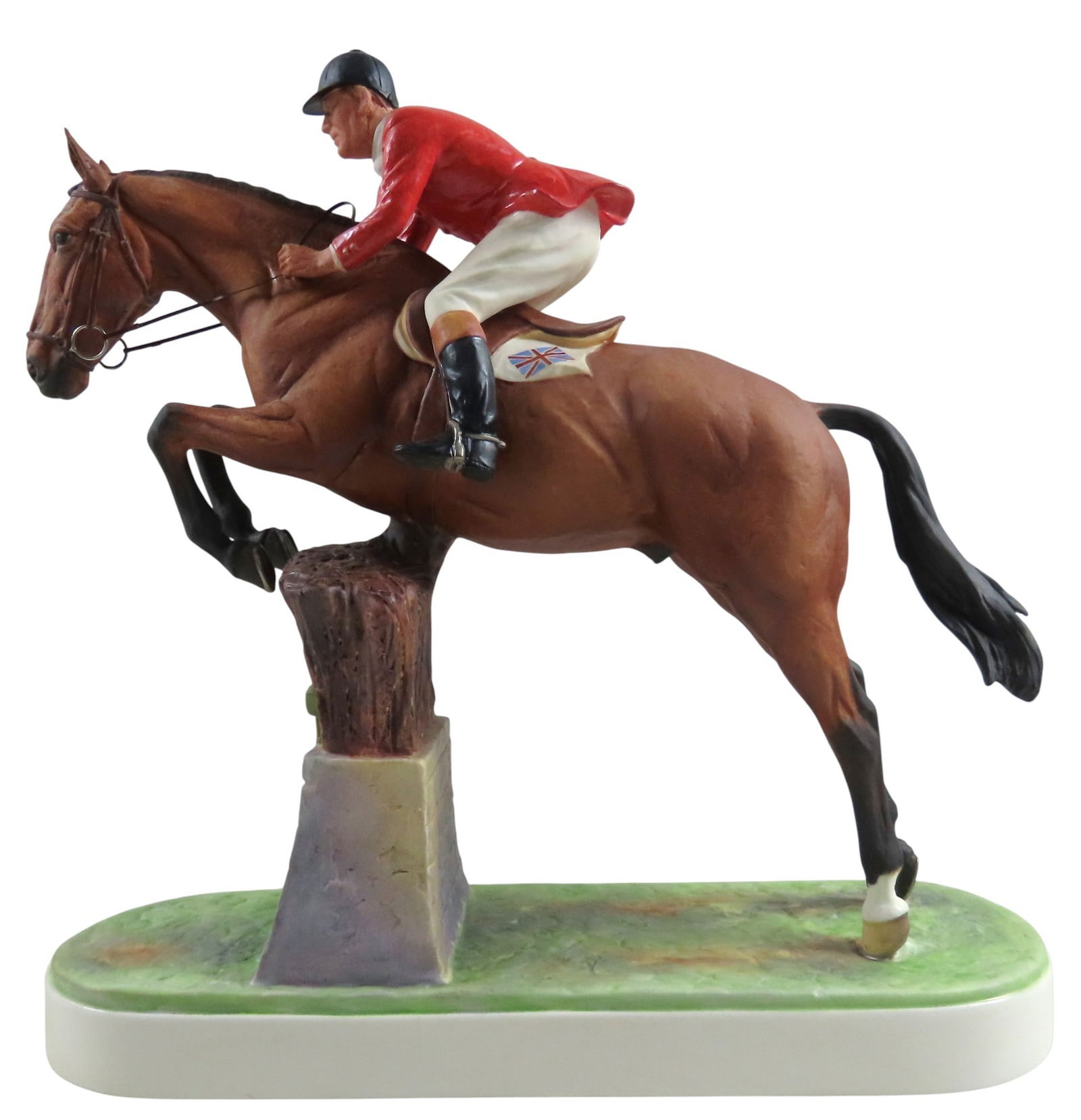 A ROYAL WORCESTER FOX MODEL 'FOXHUNTER & LIEUT-COL.H.M LLEWELLYN C.B.E' 1960 by Doris Lindner: A ROYAL WORCESTER FOX MODEL 'FOXHUNTER & LIEUT-COL.H.M LLEWELLYN C.B.E' 1960 by Doris Lindner limited edition of 500 28 cm high