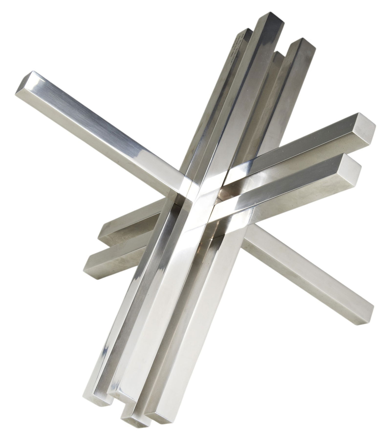 MAX BILL (1908-1994) "DOUBLEMENT" signed, titled, dated and numbered 'MAX BILL "DOUBLEMENT" EDITION: MAX BILL (1908-1994) "DOUBLEMENT" signed, titled, dated and numbered 'MAX BILL "DOUBLEMENT" EDITION D.R 1969 102/200', chrome-plated brass 50cm x 60cm x 50cm PROVENANCE: From the Eva and Aubrey Sweet