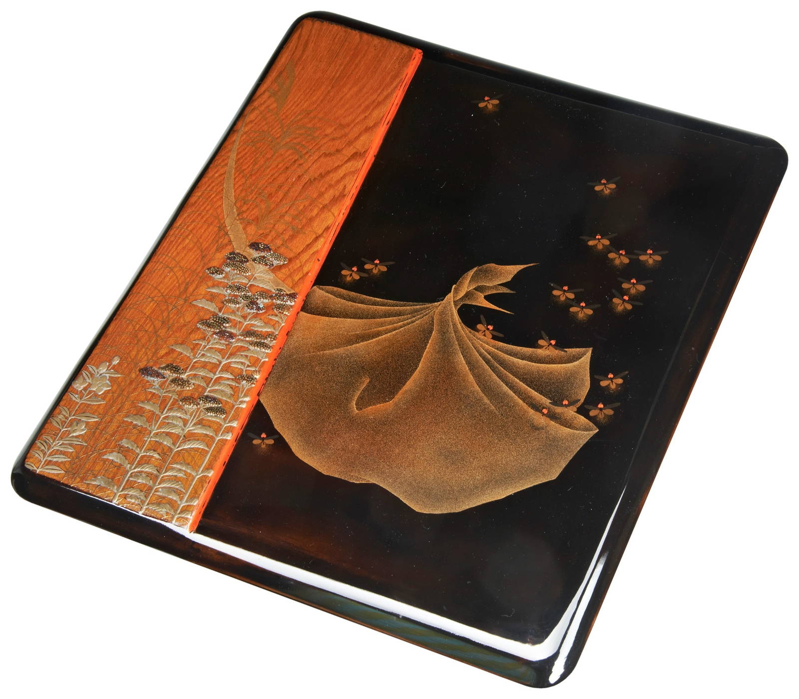 A FINE JAPANESE LACQUER WRITING BOX (SUZURIBAKO) LATE EDO / MEIJI PERIOD, 19TH CENTURY finely