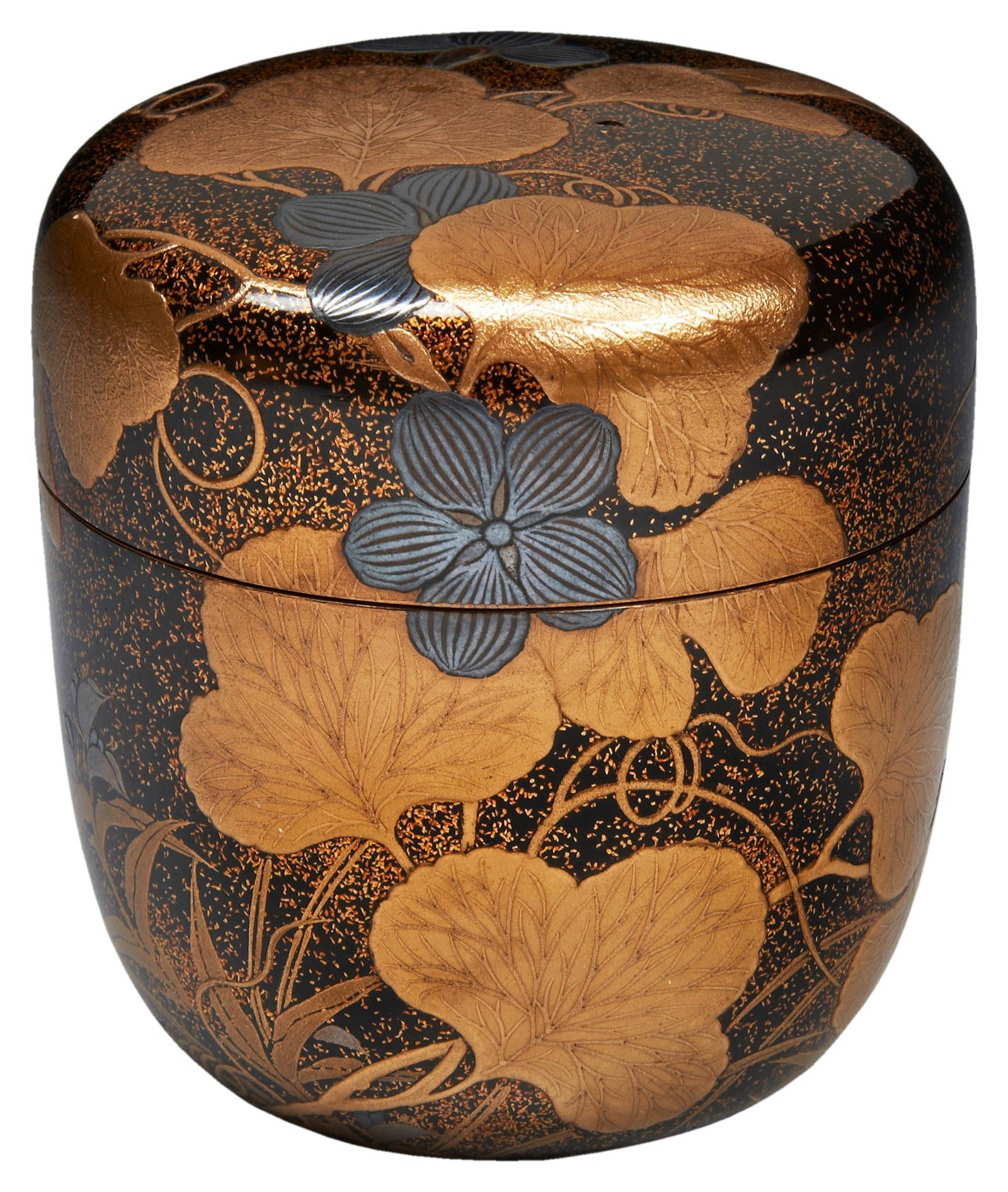 A JAPANESE LACQUER TEA CADDY (NATSUME) EDO / MEIJI PERIOD, 19TH CENTURY decorated in gold and