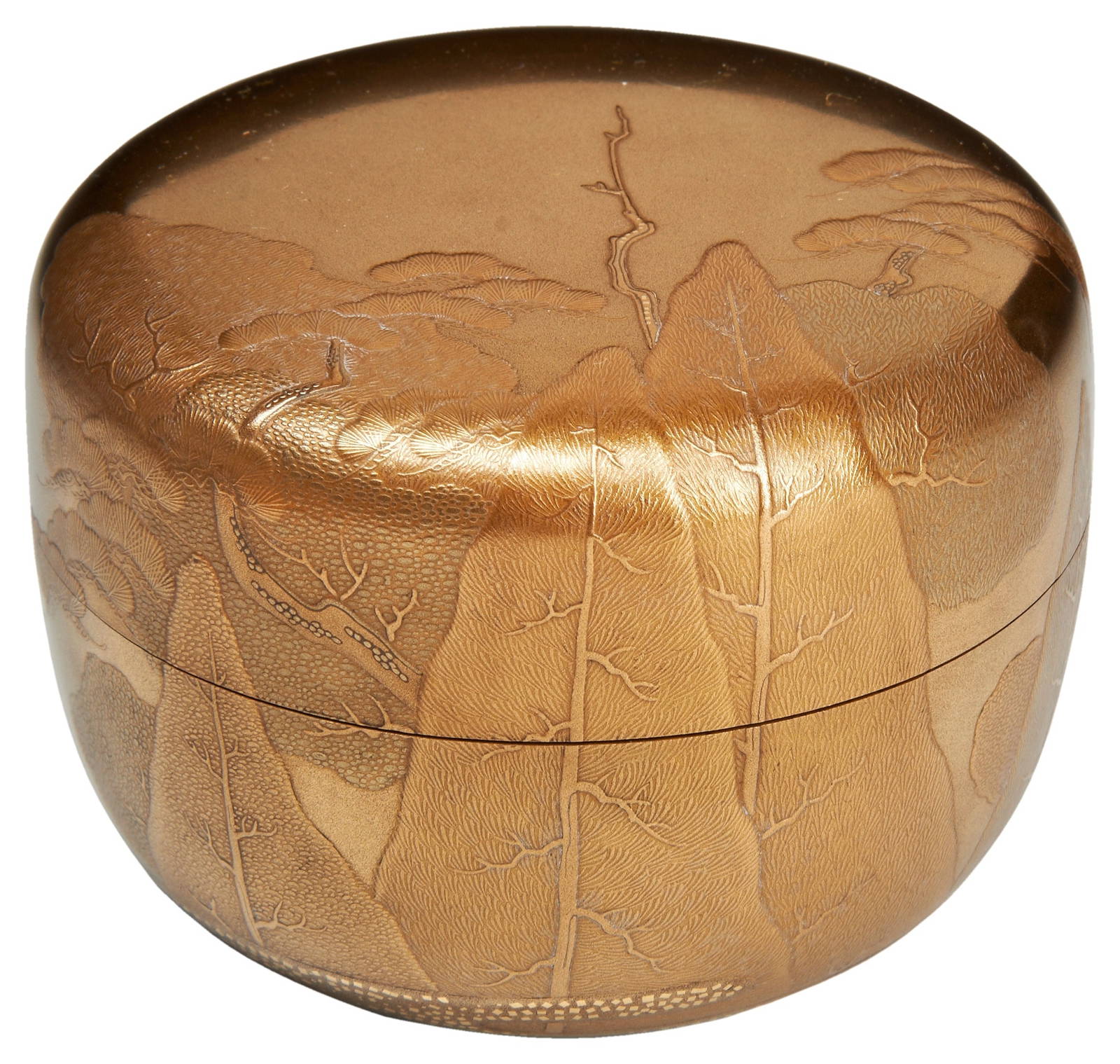 A FINE JAPANESE GOLD LACQUER TEA CADDY (NATSUME) IN THE MANNER OF KIYOSE IKKO, 20TH CENTURY