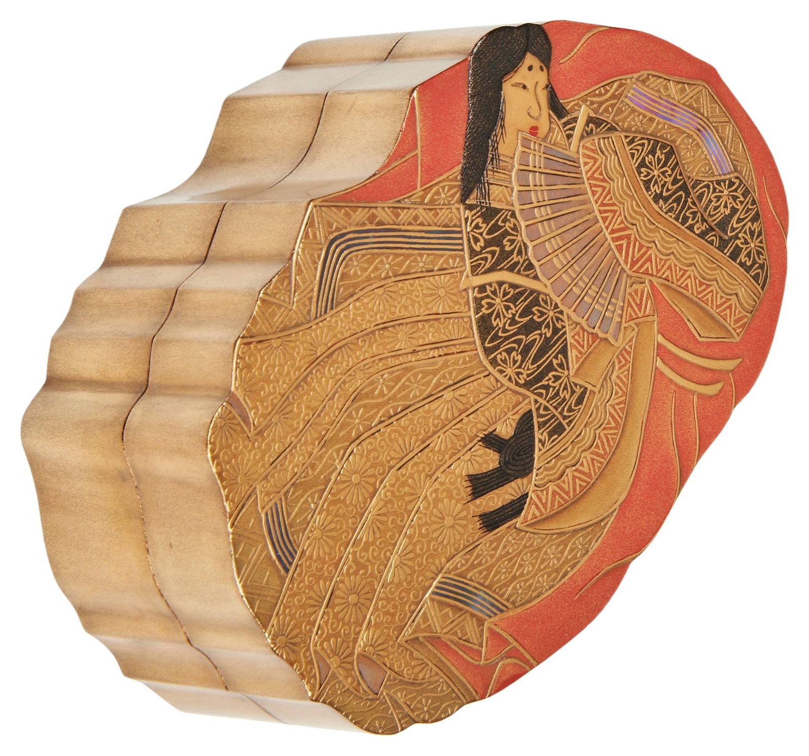 A GOOD JAPANESE LACQUER INCENSE CONTAINER (KOGO) 19TH CENTURY finely decorated in takamaki-e gold