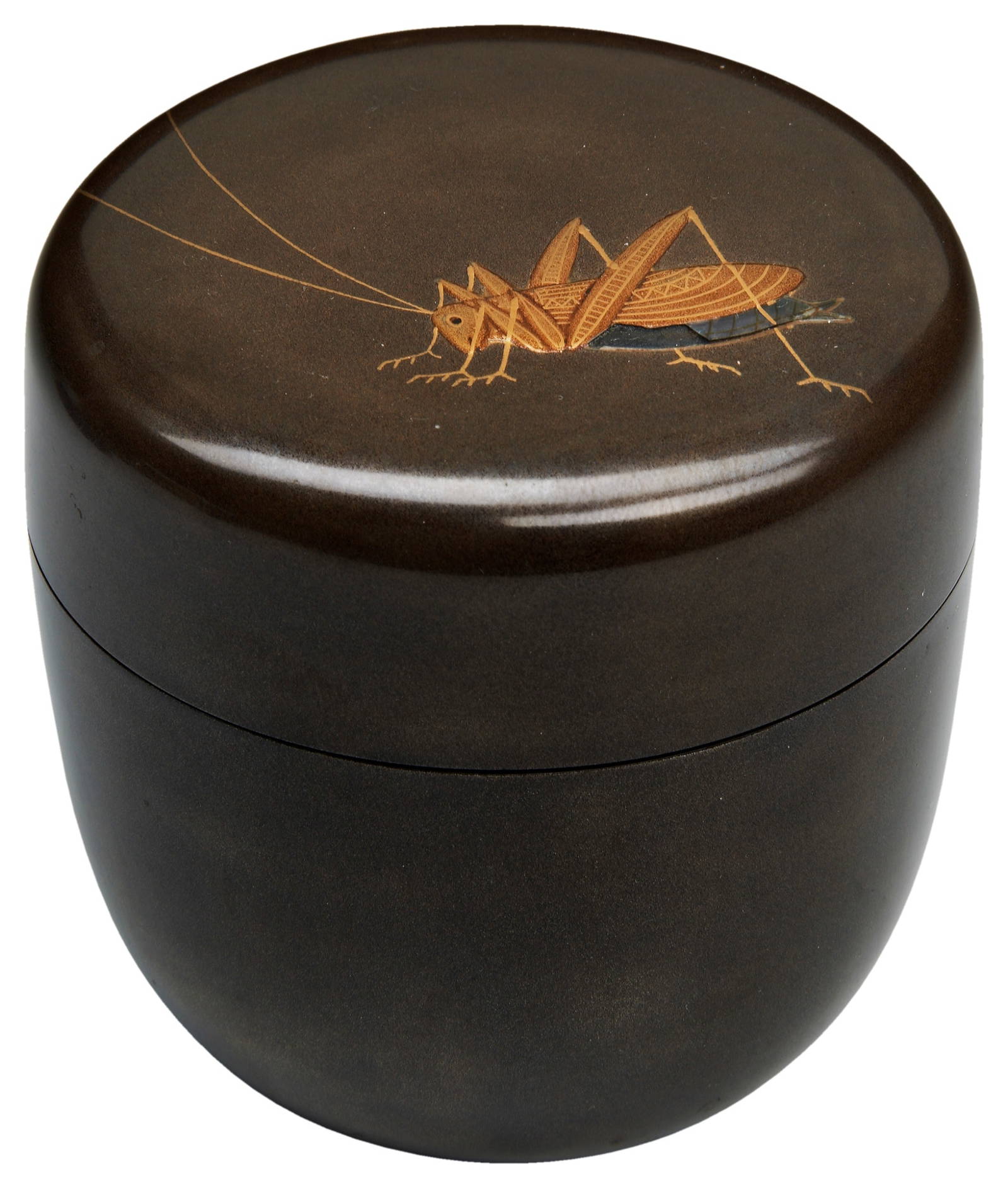 A JAPANESE LACQUER TEA CADDY (NATSUME) MEIJI PERIOD (1868-1912) decorated in takamaki-e and