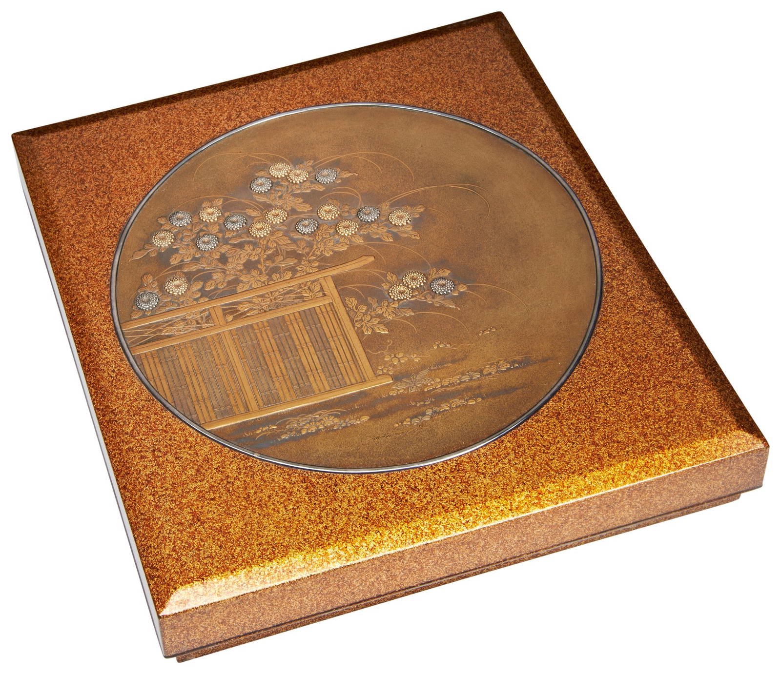 A FINE JAPANESE LACQUER AND INLAID WRITING BOX (SUZURIBAKU) LATE EDO / EARLY MEIJI PERIOD the